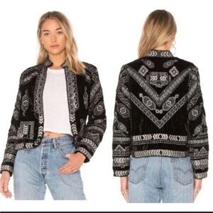 Raga Silver Black Beaded Lunar Eclipse Velvet Jacket